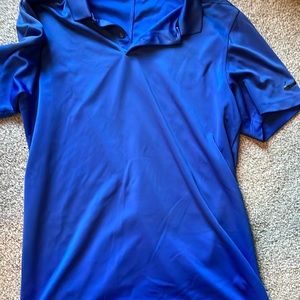 Nike Dri Fit Polo Shirt Mens Small Dark Blue Short Sleeve Buttons Golf
